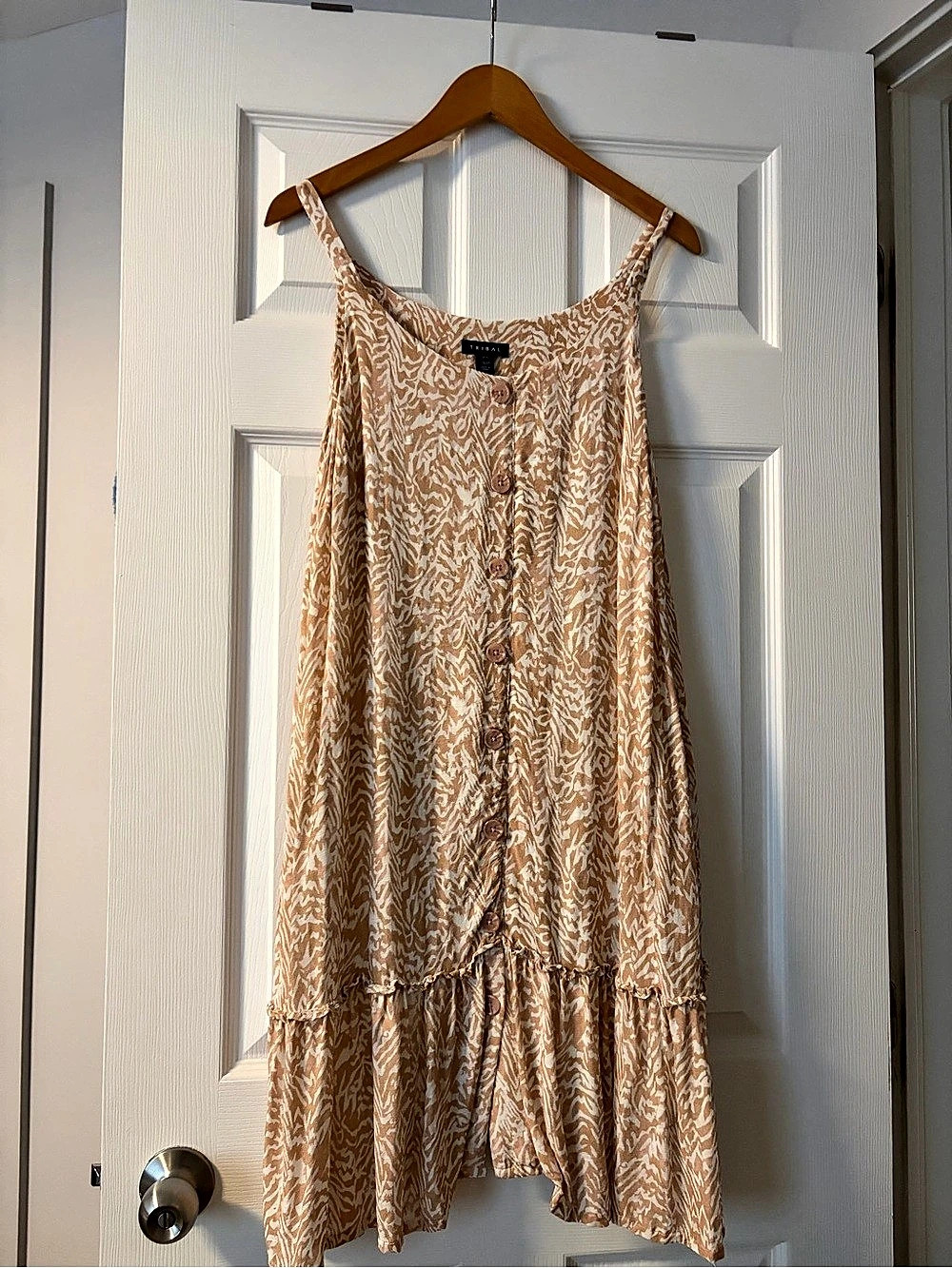 Tribal Abstract Mini Dress in Orange & White P/S Like New